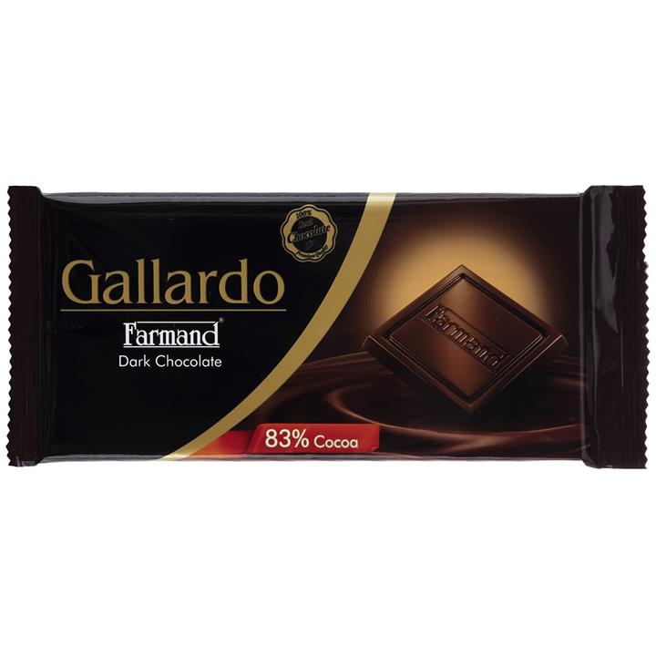 شکلات تلخ 83 درصد فرمند سری گالارد مقدار 65 گرم Farmand Gallardo 83 Percent Dark Chocolate 65gr